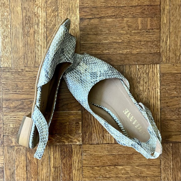 About Arianne snakeskin sandals open toe sling backs Made in Spain - Picture 4 of 6